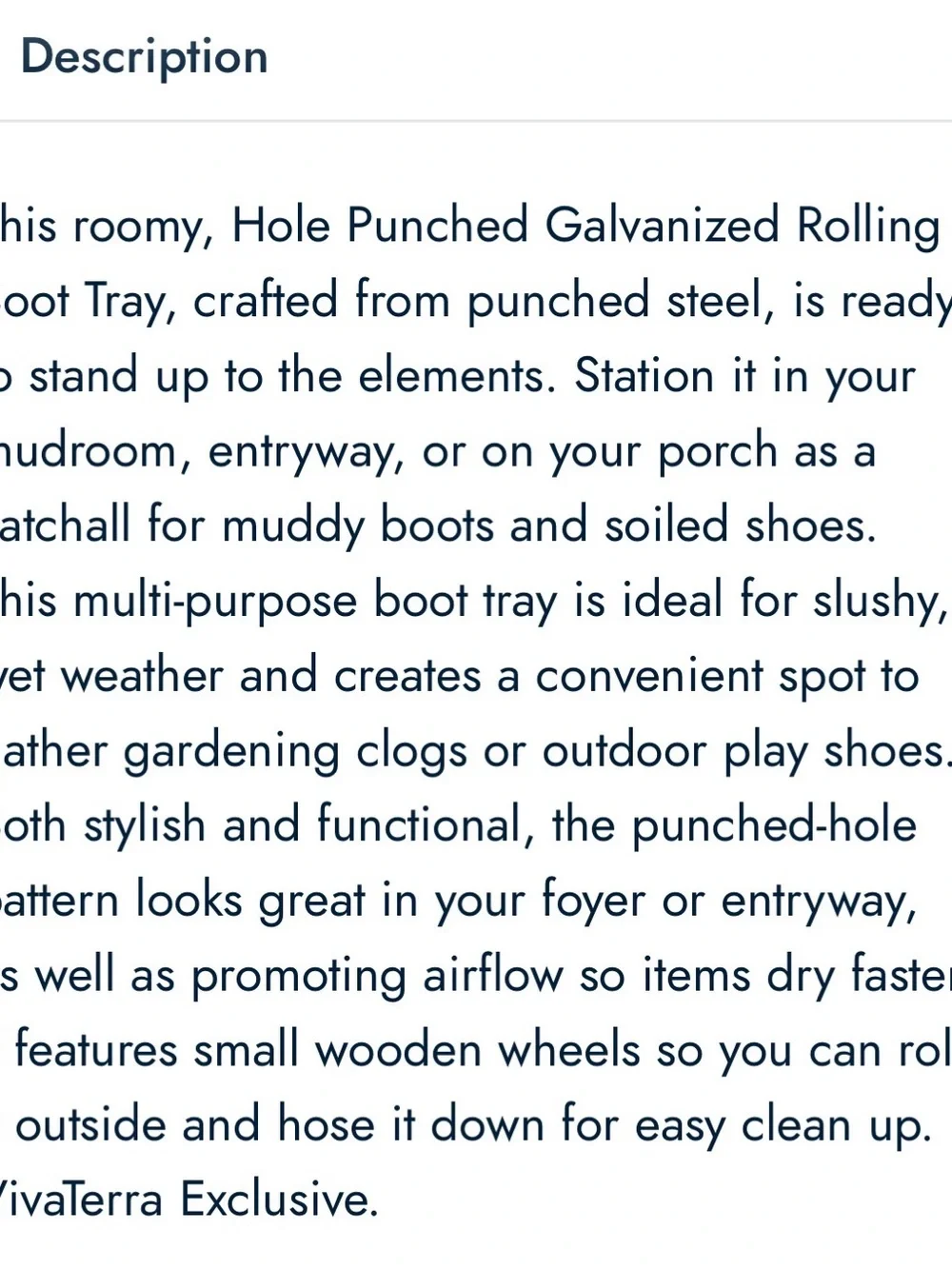 Galvanized Hole-Punched Rolling Storage Tray - Silver